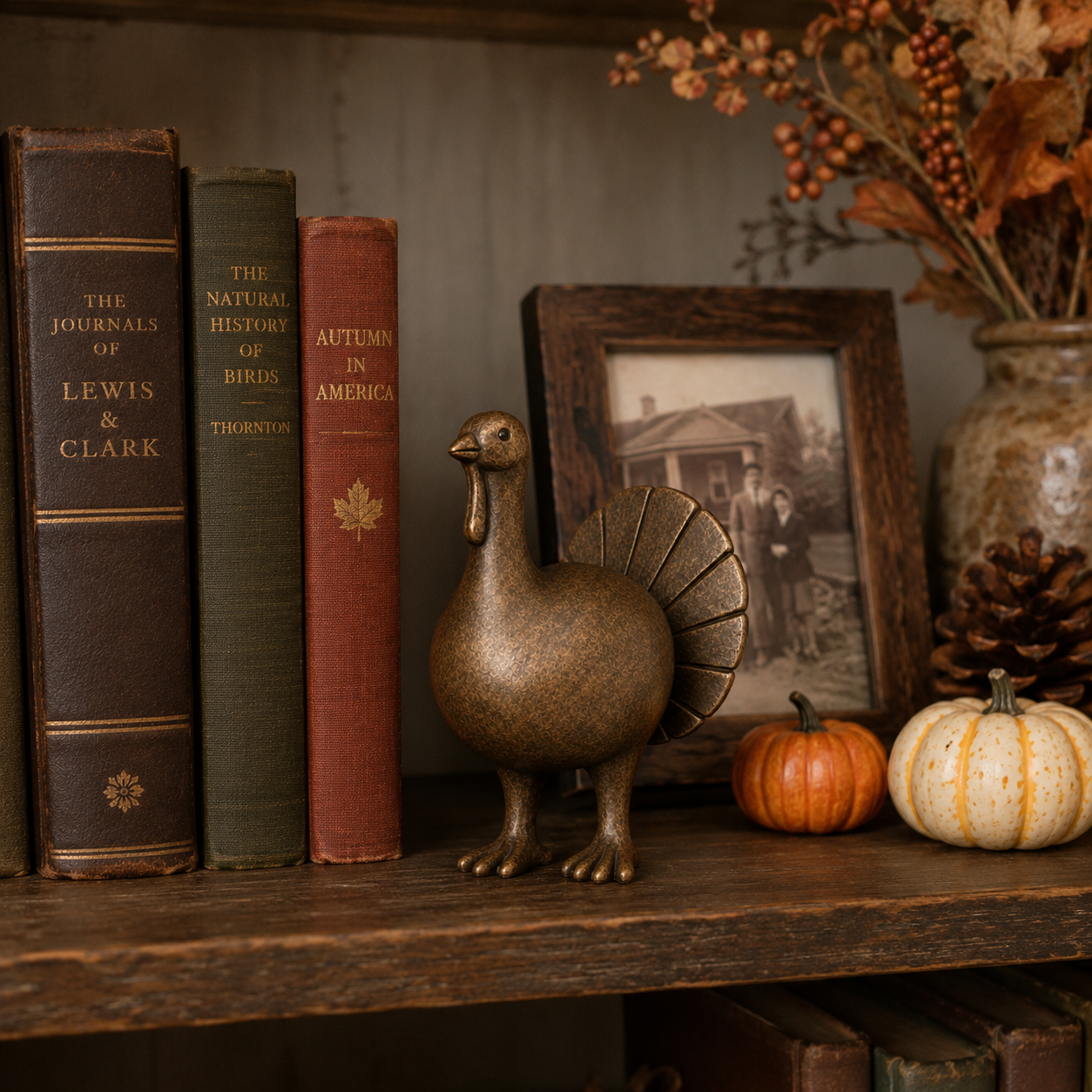 Vintage Bronze Turkey Figurine