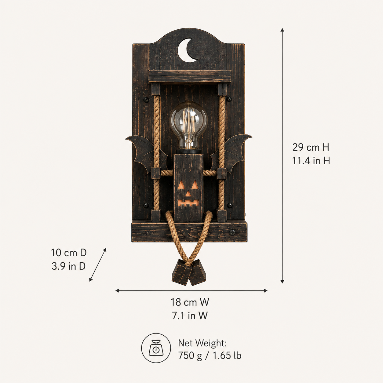 Rustic Halloween Robot Wall Sconce