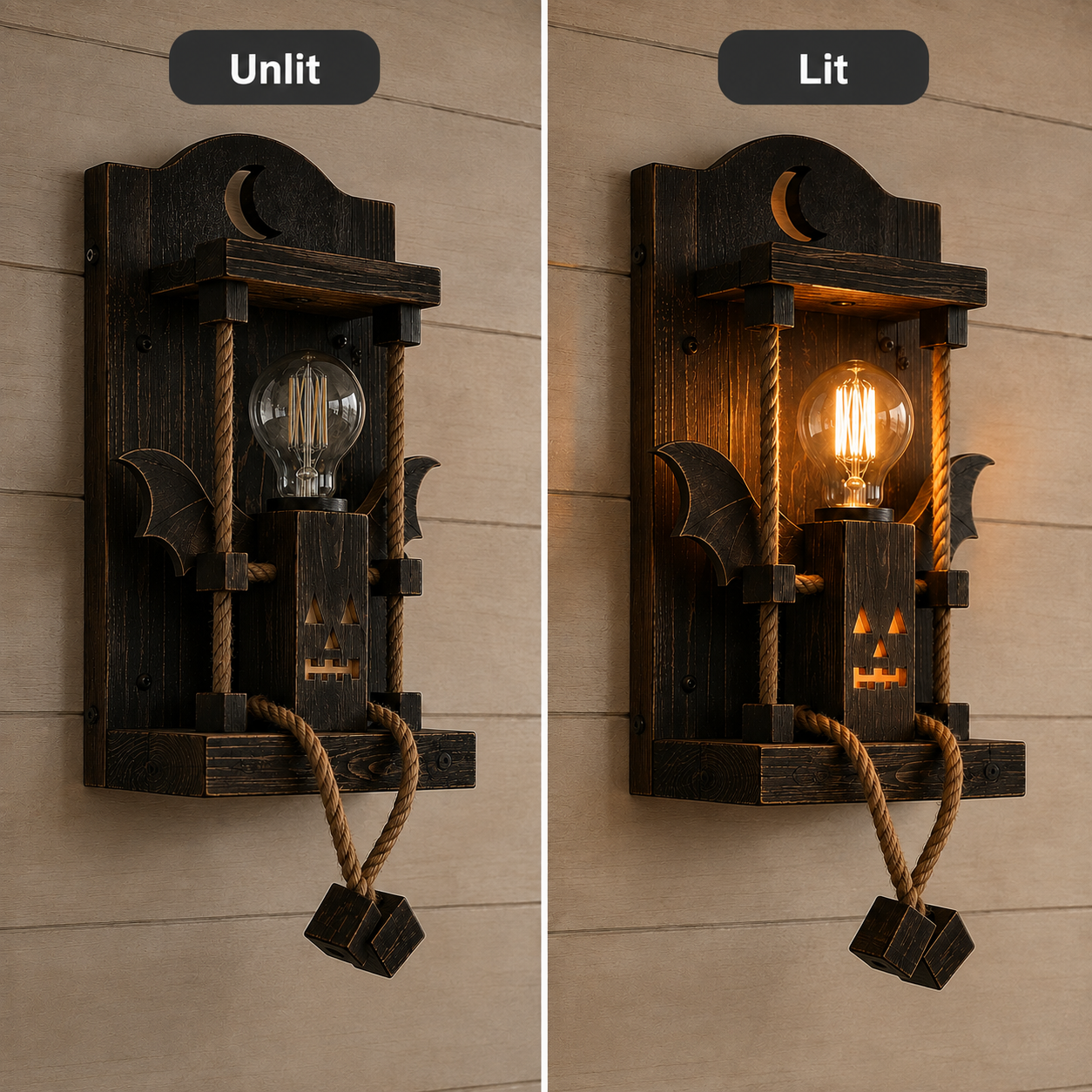 Rustic Halloween Robot Wall Sconce