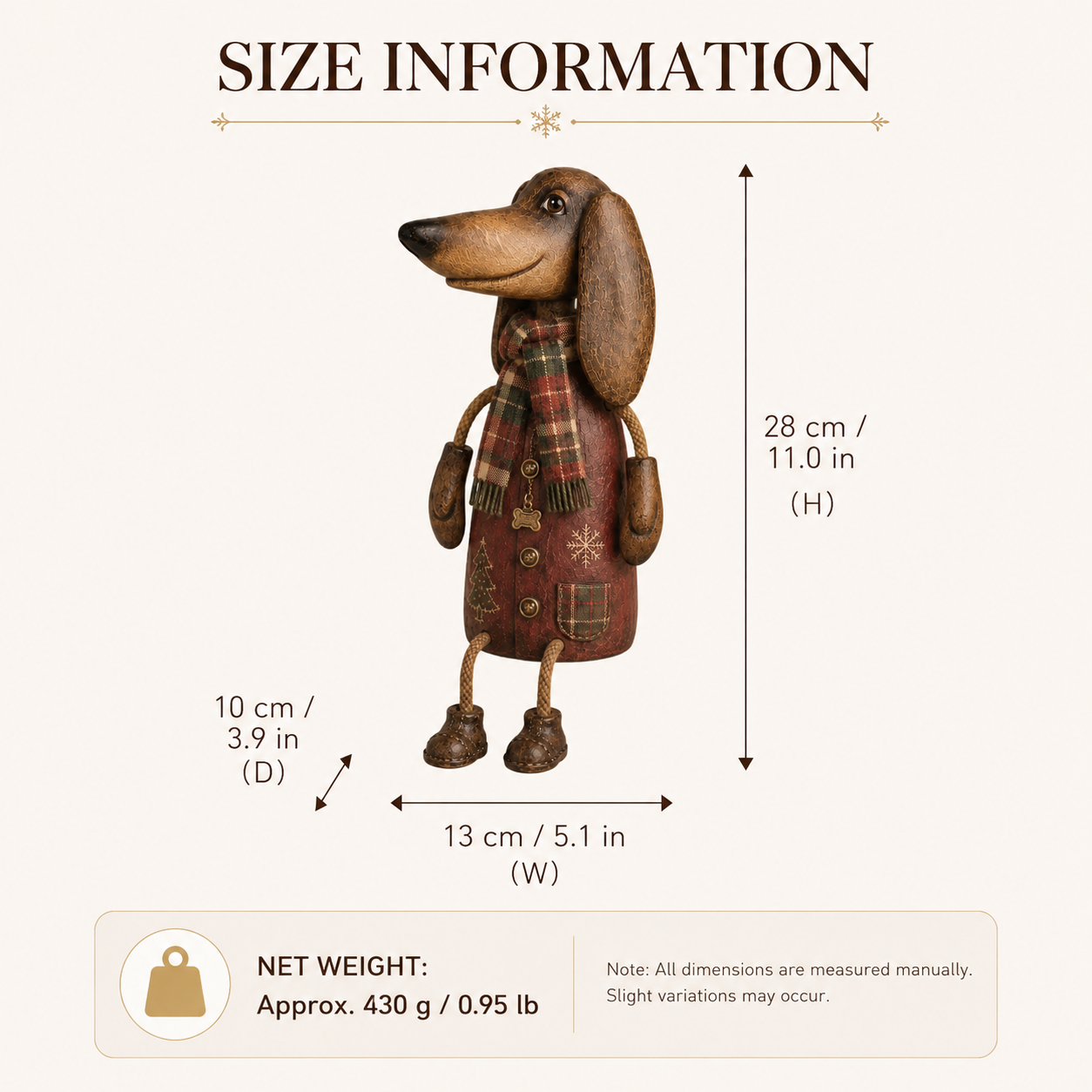 Vintage Christmas Dachshund Shelf Sitter