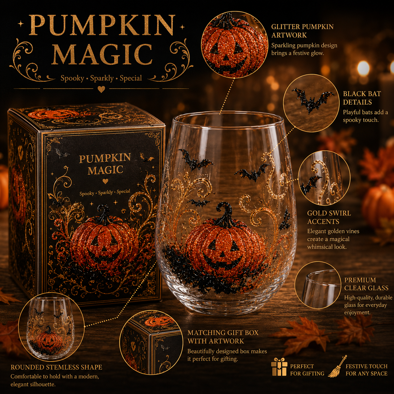 Limited Edition 2026 Halloween Enchanted Night Glass Cup