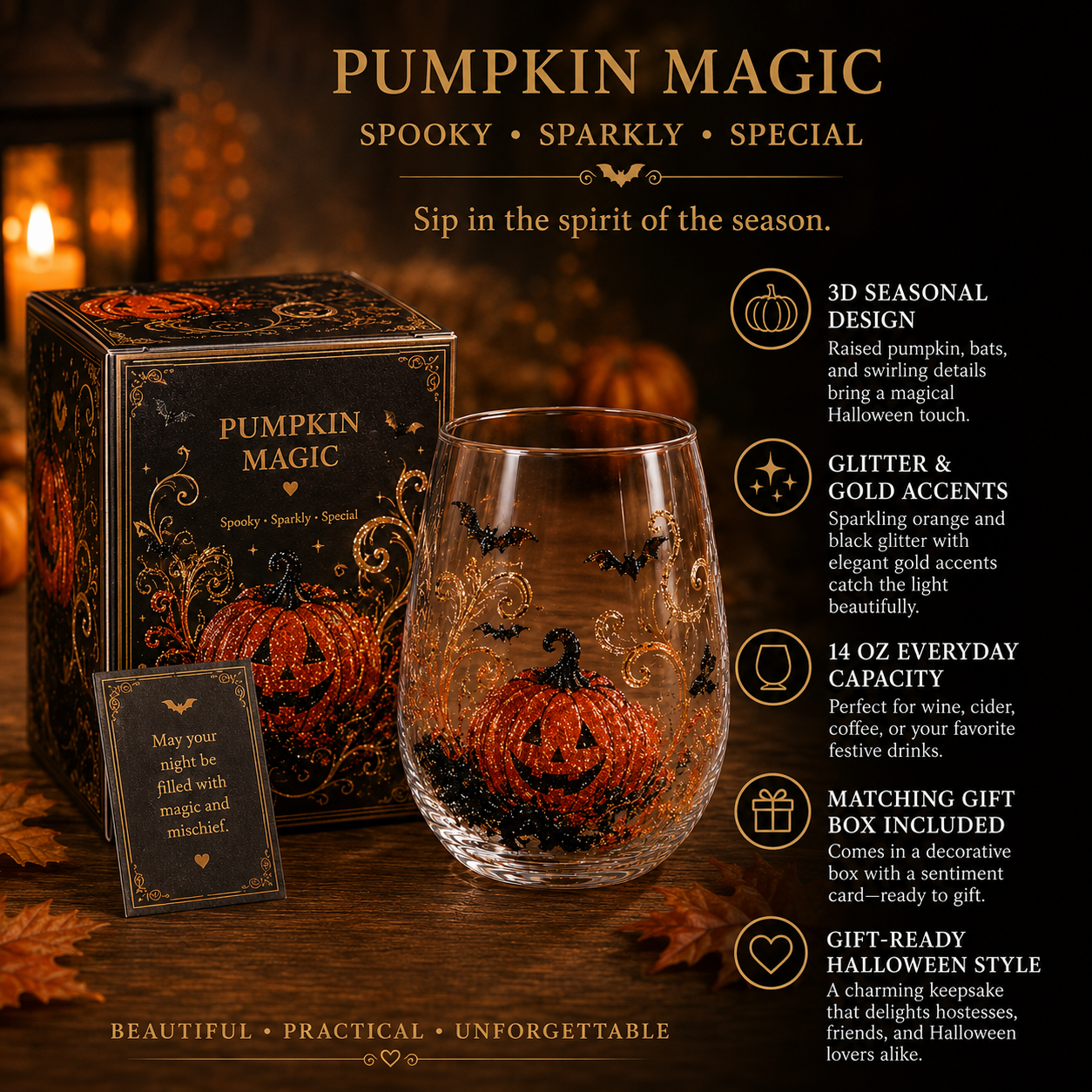 Limited Edition 2026 Halloween Enchanted Night Glass Cup
