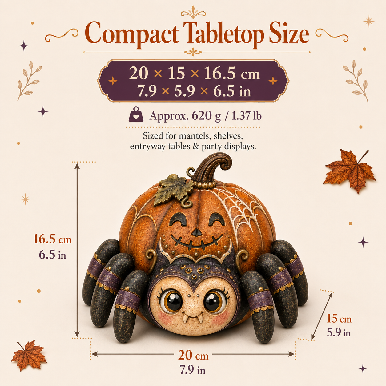 Spooky-Cute Pumpkin Spider Halloween Decor
