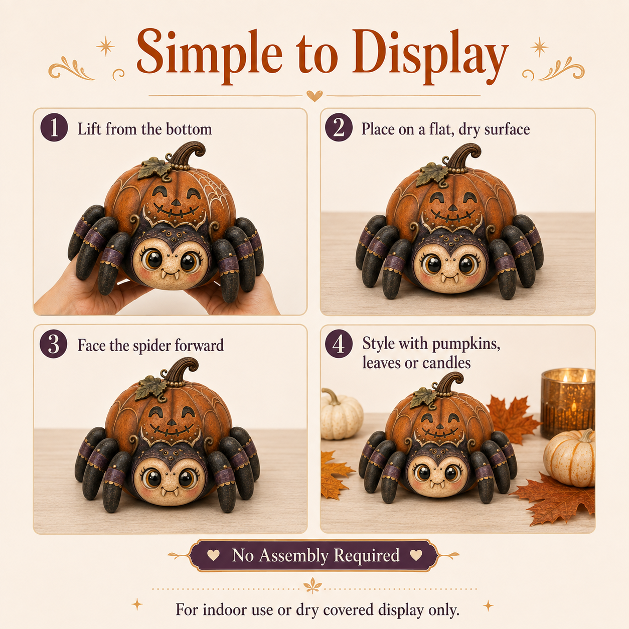 Spooky-Cute Pumpkin Spider Halloween Decor