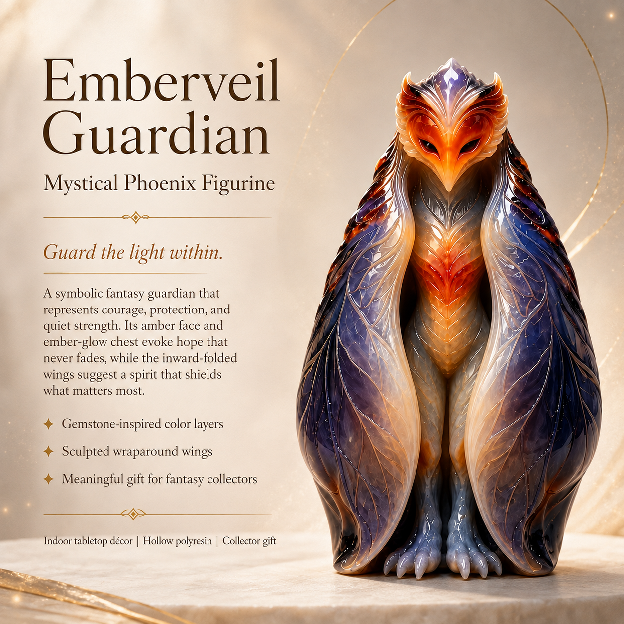 Emberveil Guardian Mystical Phoenix Figurine