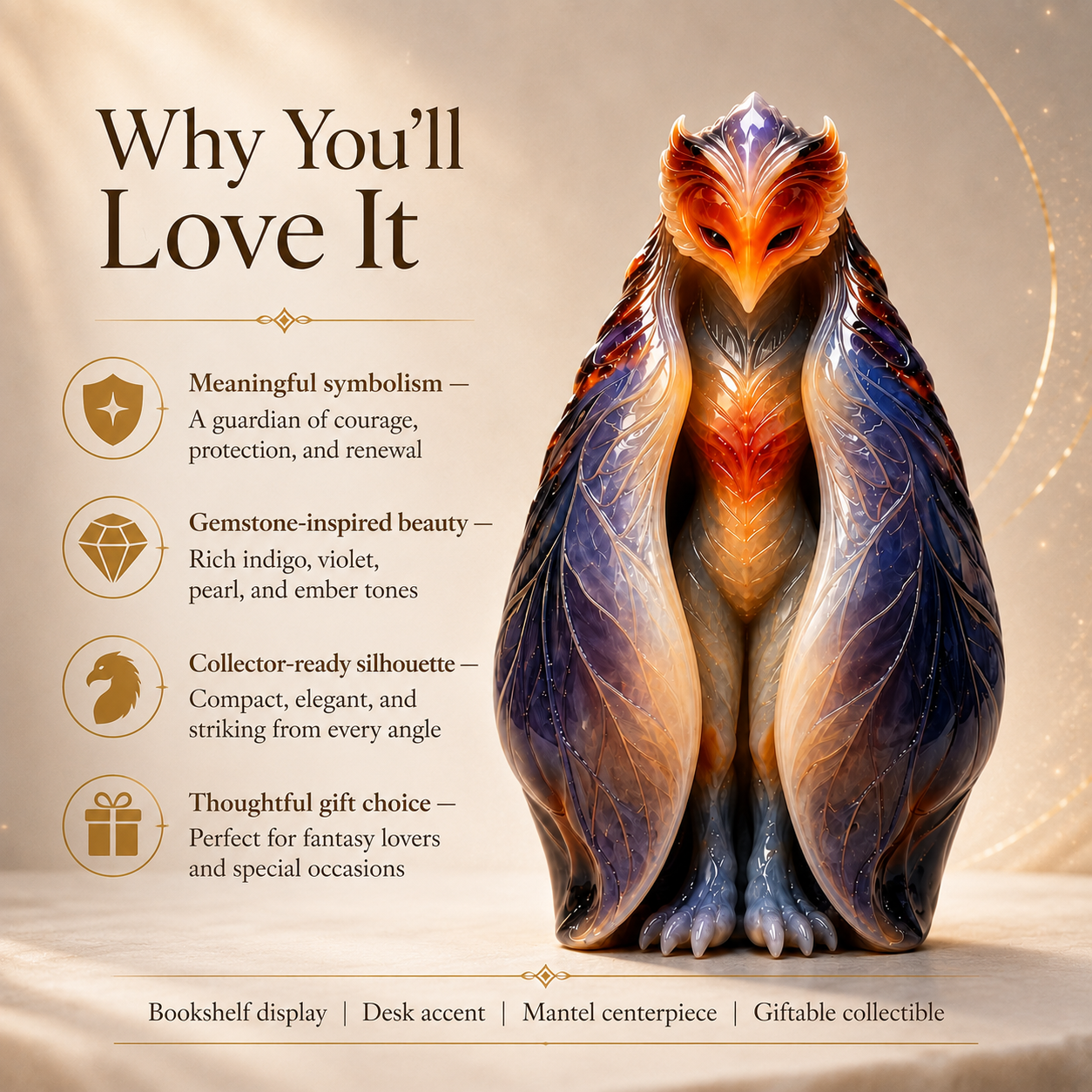 Emberveil Guardian Mystical Phoenix Figurine
