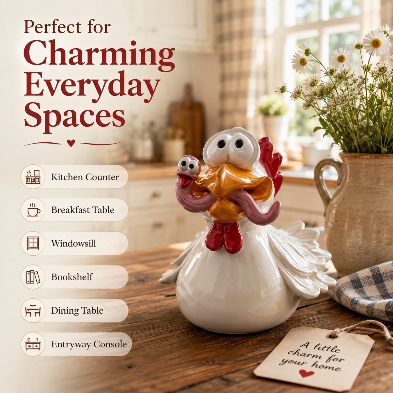Funny Chicken Figurine Set of 3 — Small, Medium & Large