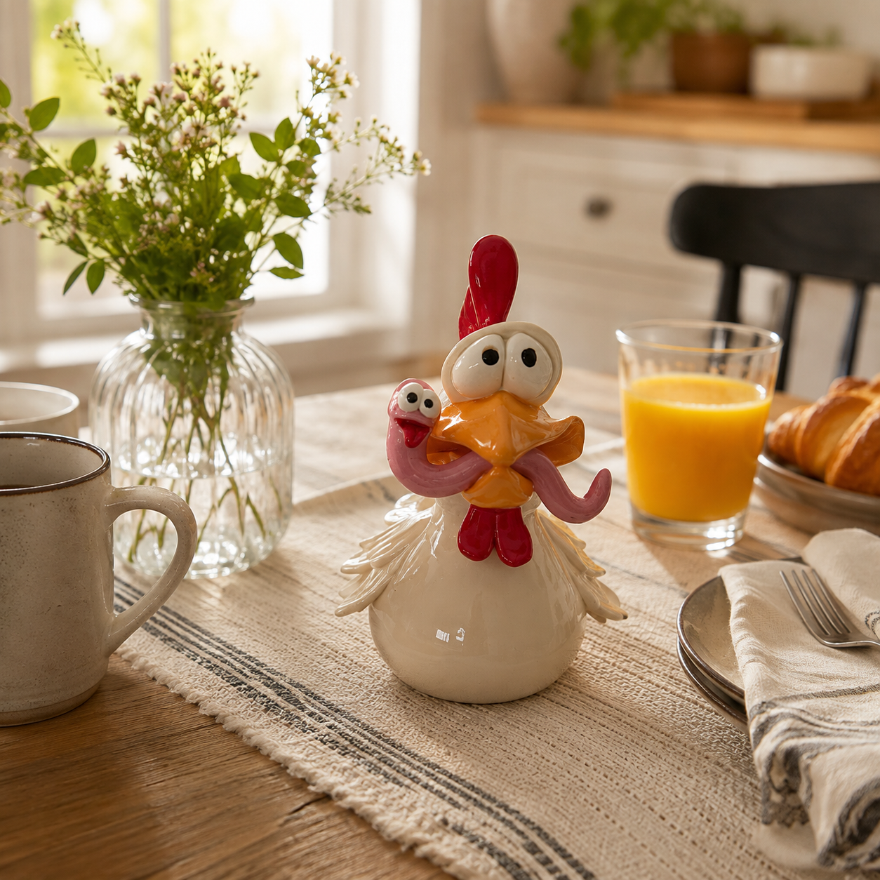 Funny Chicken Figurine Set of 3 — Small, Medium & Large