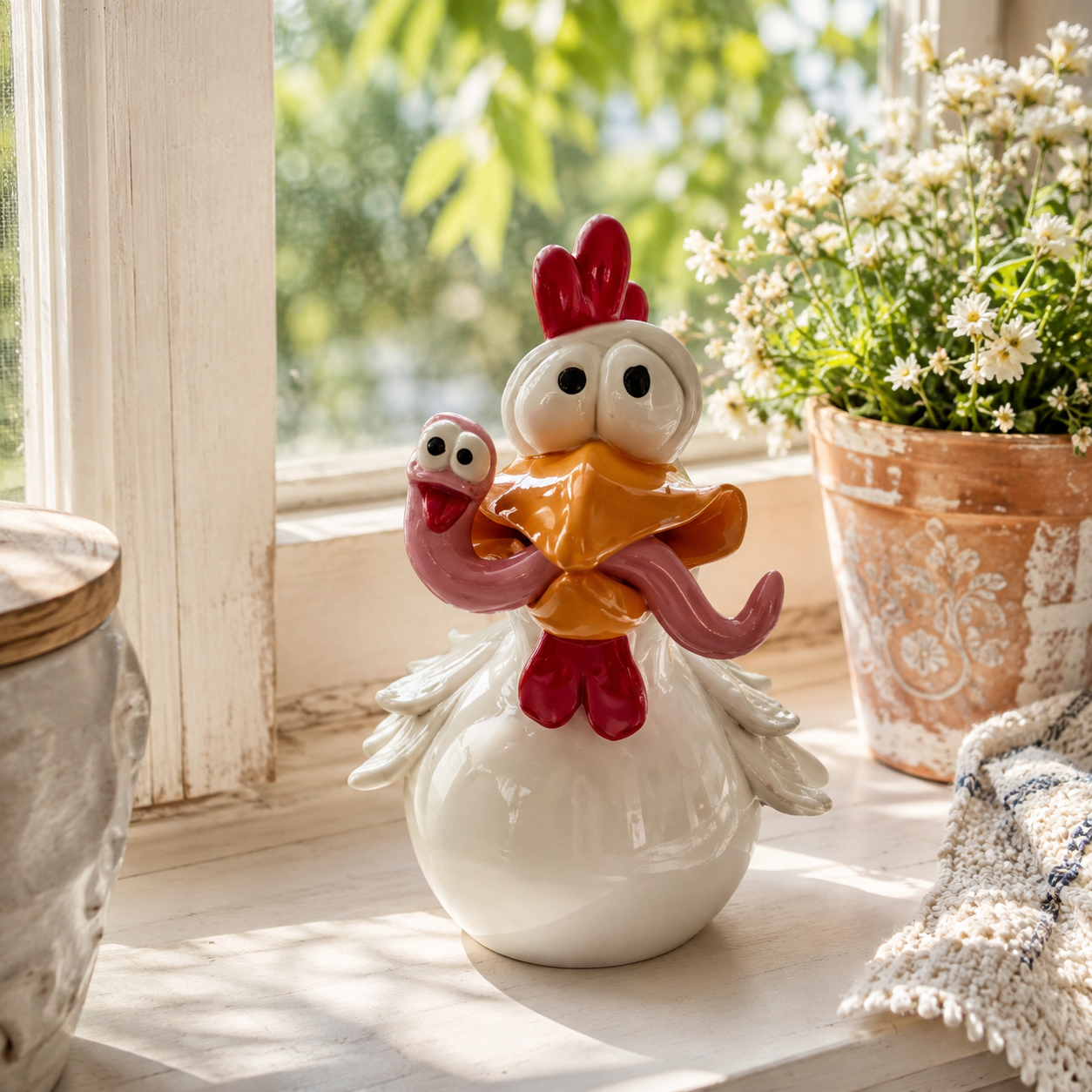 Funny Chicken Figurine Set of 3 — Small, Medium & Large
