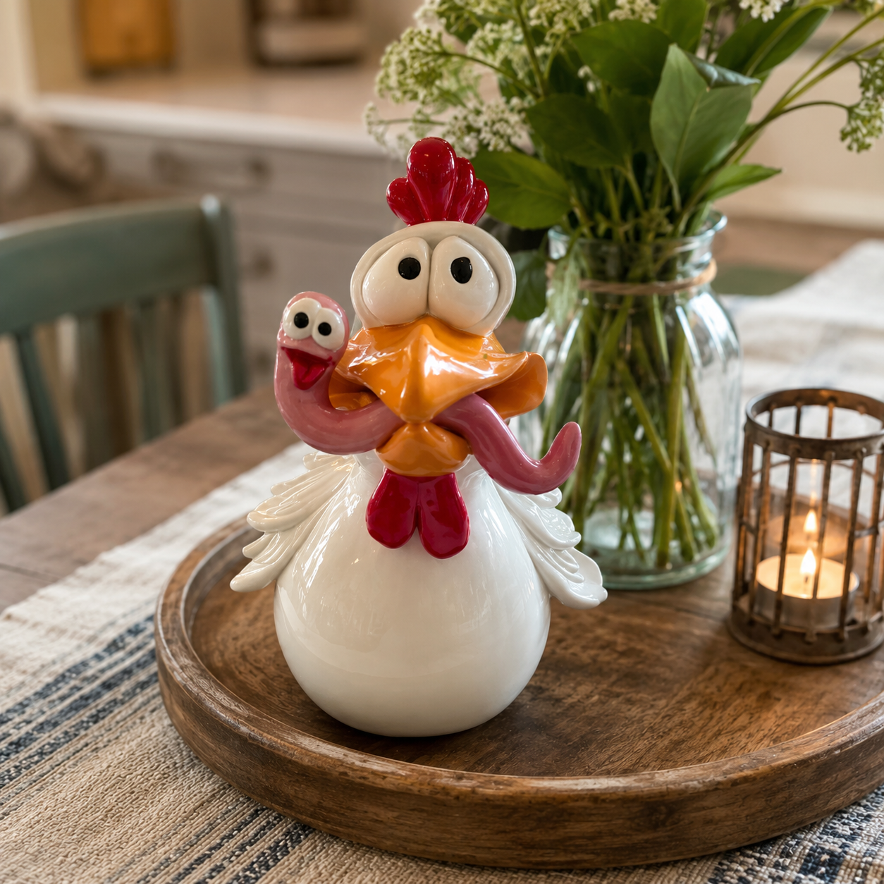 Funny Chicken Figurine Set of 3 — Small, Medium & Large