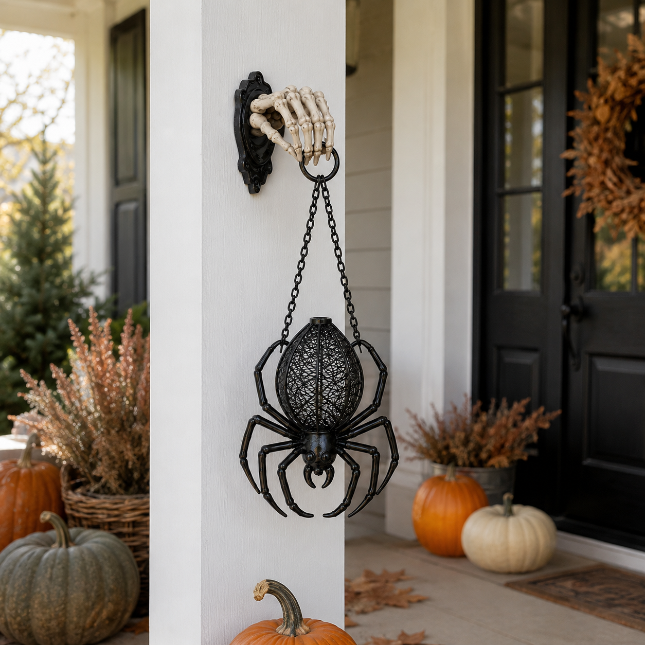Skeleton Hand Hanging Spider Lantern Halloween Decoration