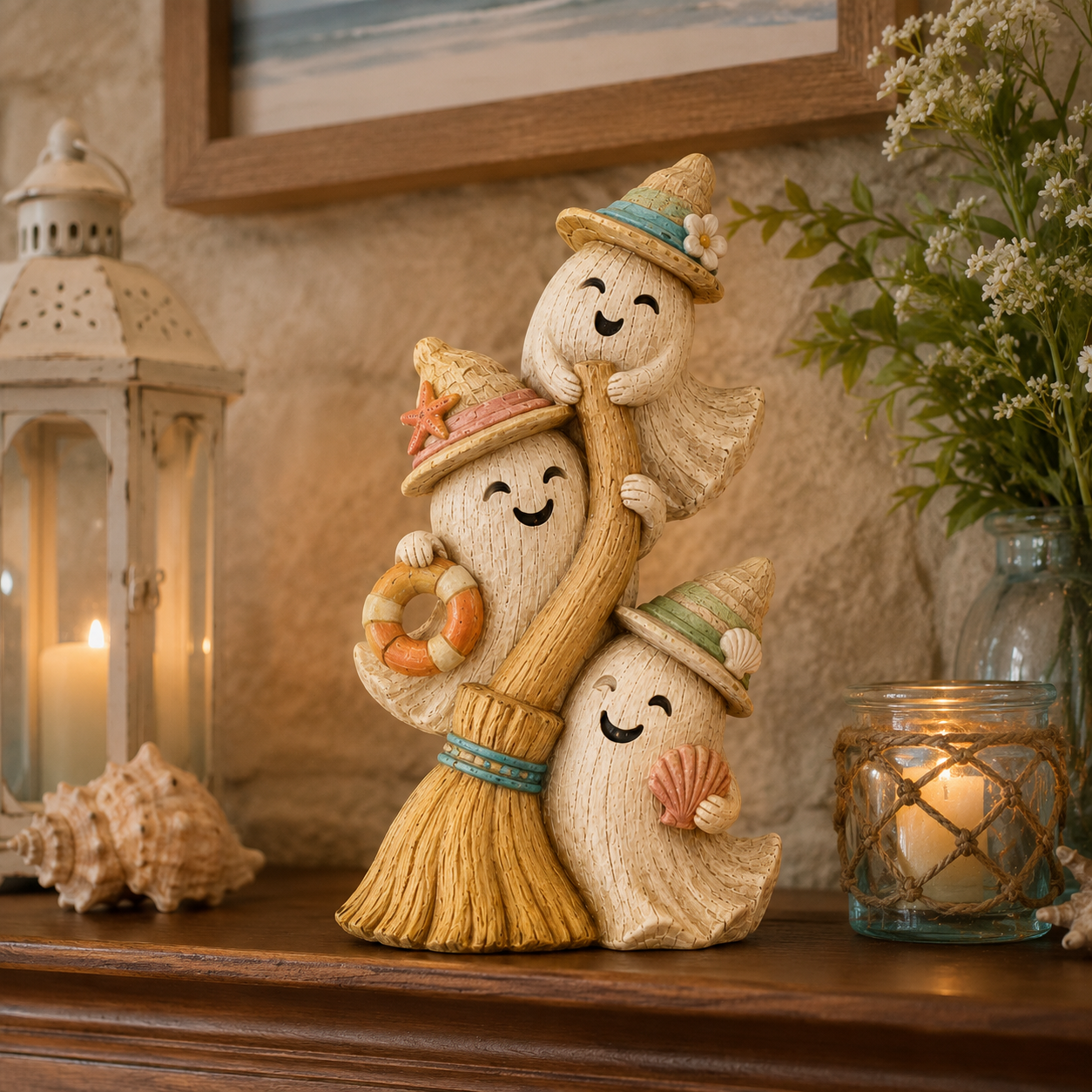 Seasonal Ghost Broom Deco
