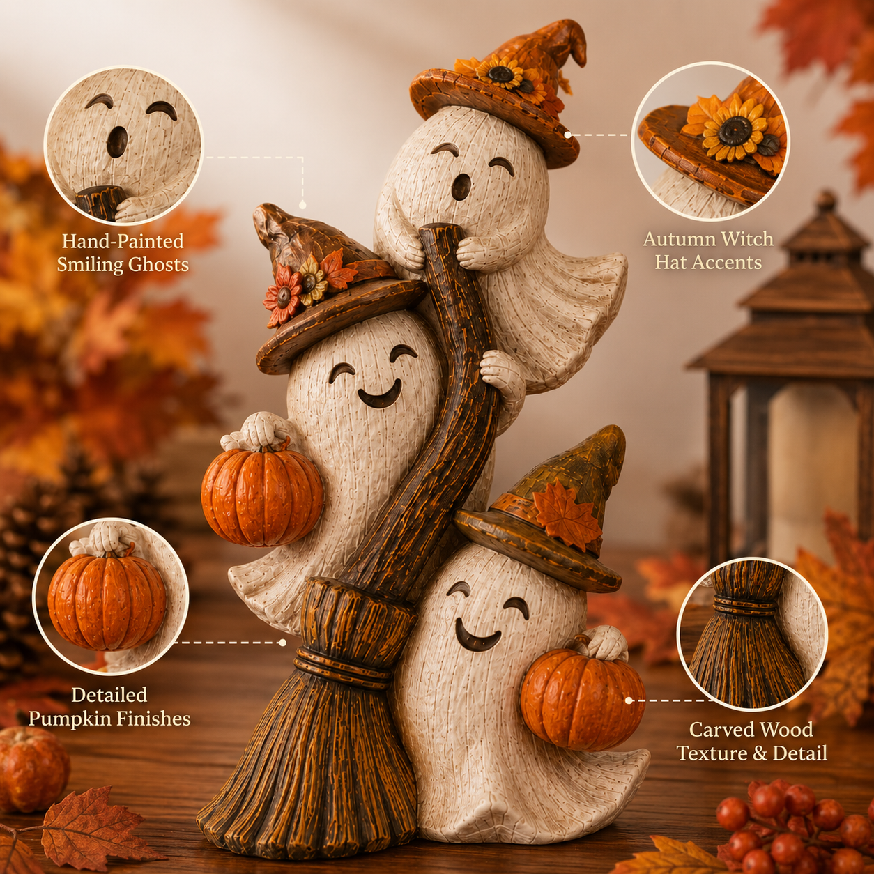 Seasonal Ghost Broom Deco