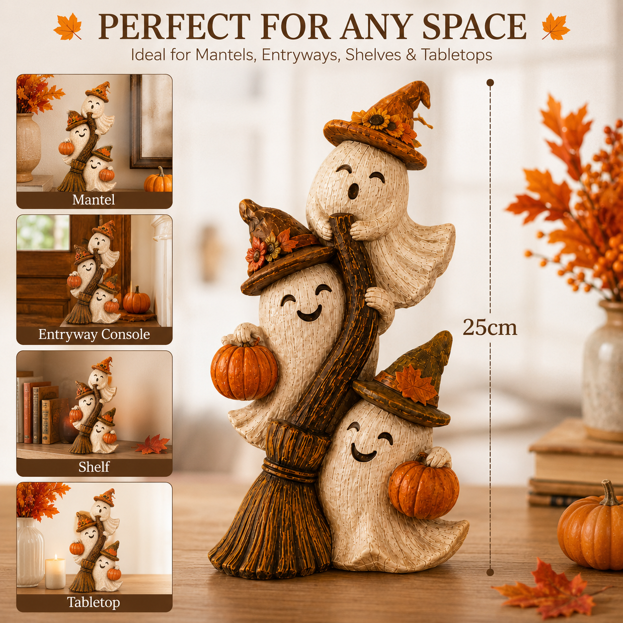 Seasonal Ghost Broom Deco