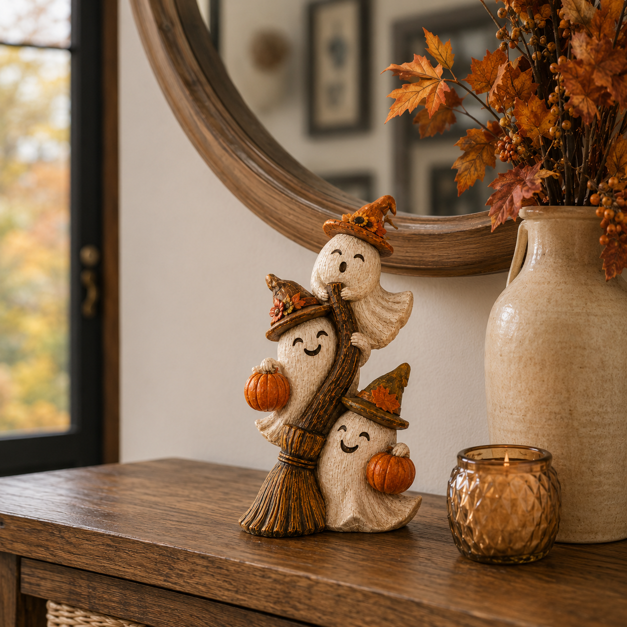 Seasonal Ghost Broom Deco