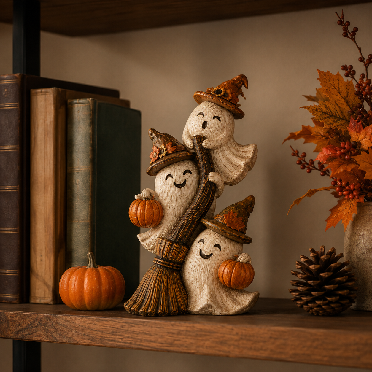 Seasonal Ghost Broom Deco