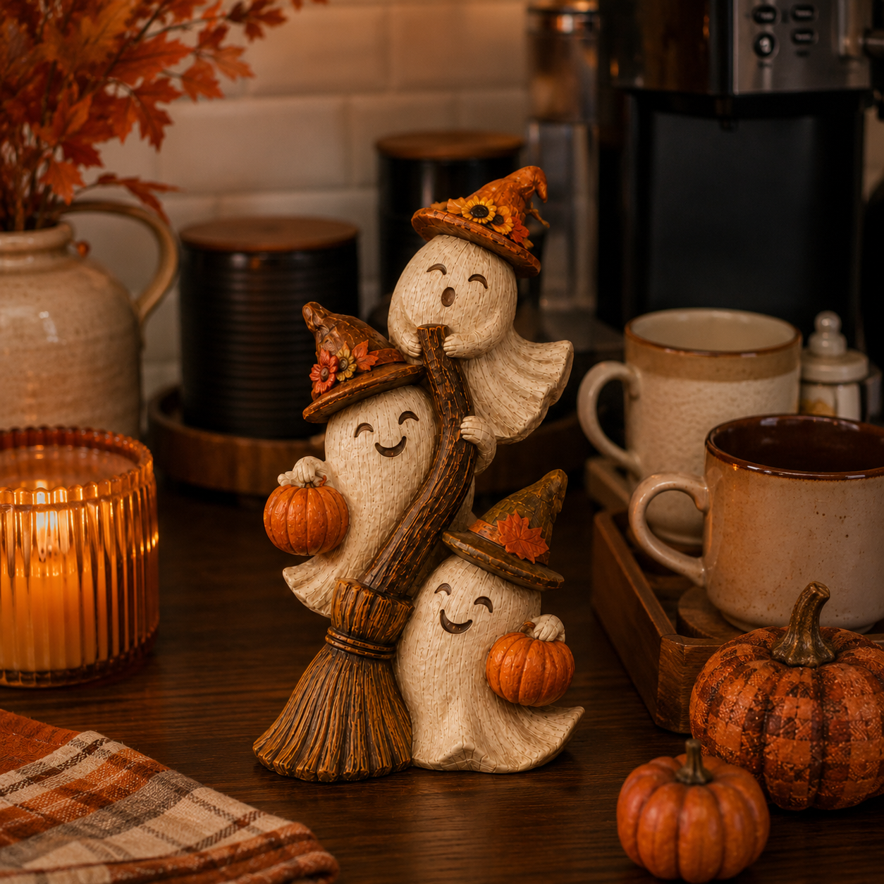 Seasonal Ghost Broom Deco