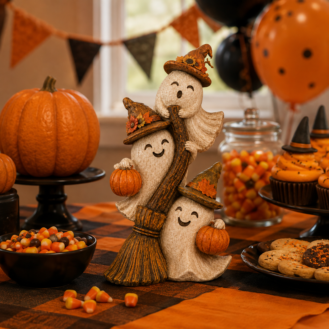 Seasonal Ghost Broom Deco