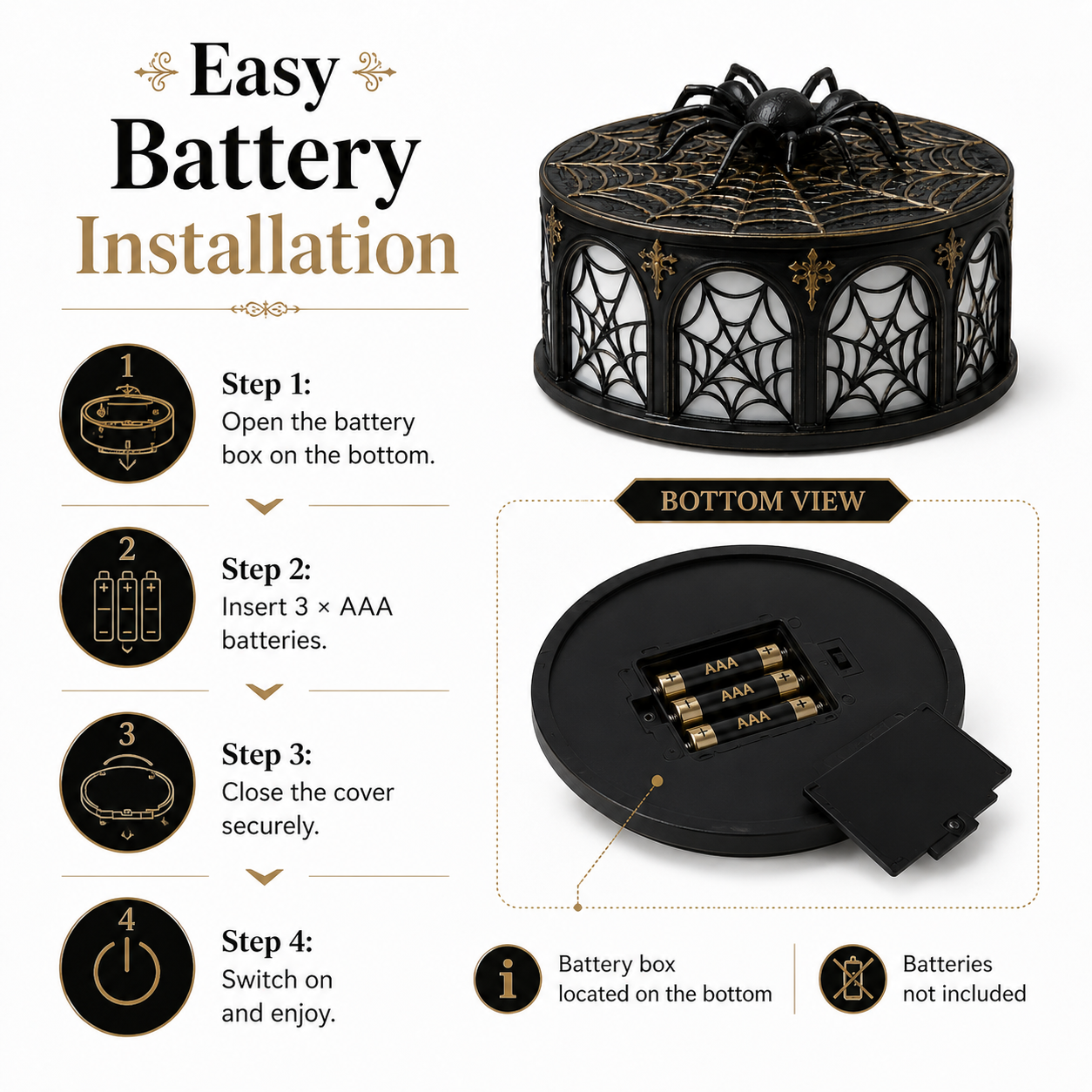 Lighted Spider Web Halloween Decor