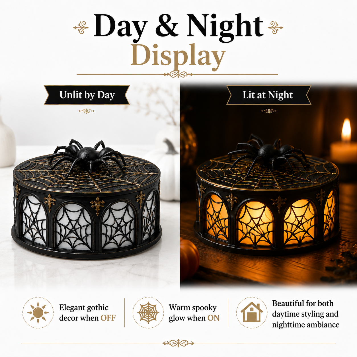 Lighted Spider Web Halloween Decor