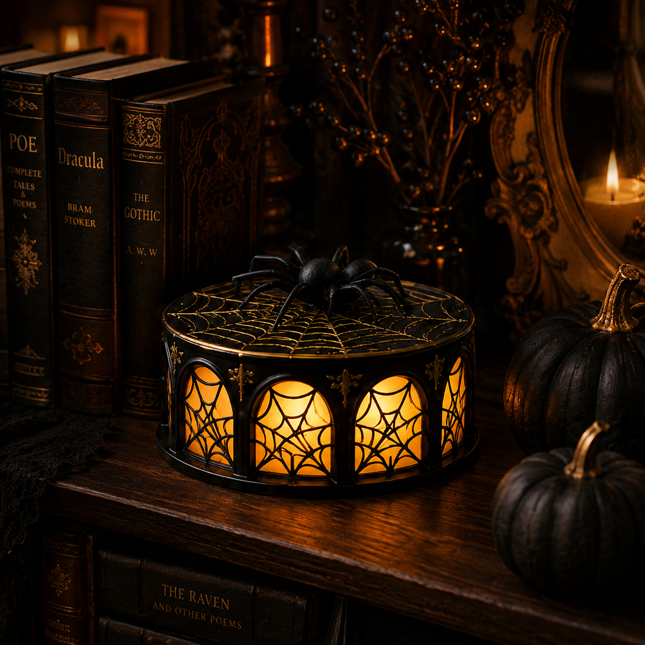 Lighted Spider Web Halloween Decor