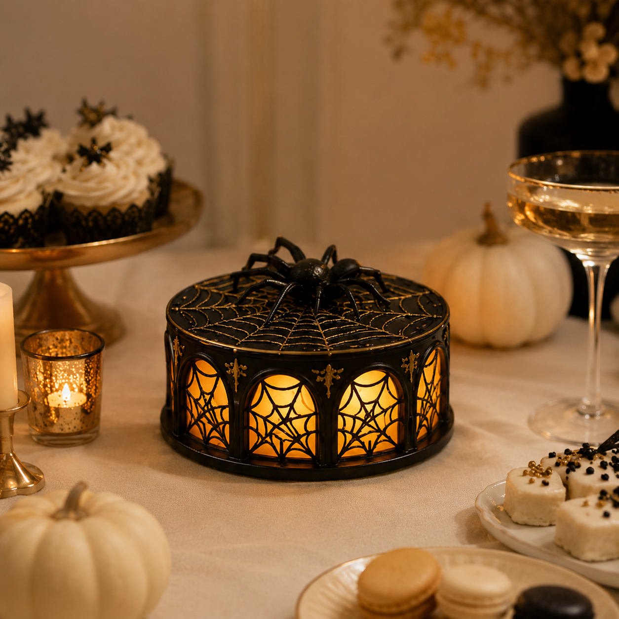 Lighted Spider Web Halloween Decor