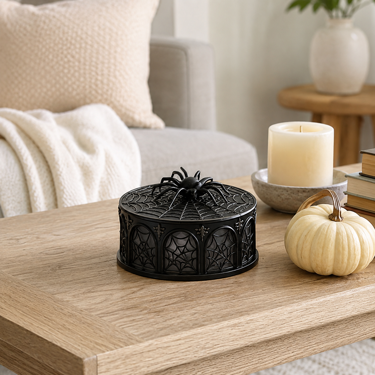 Lighted Spider Web Halloween Decor