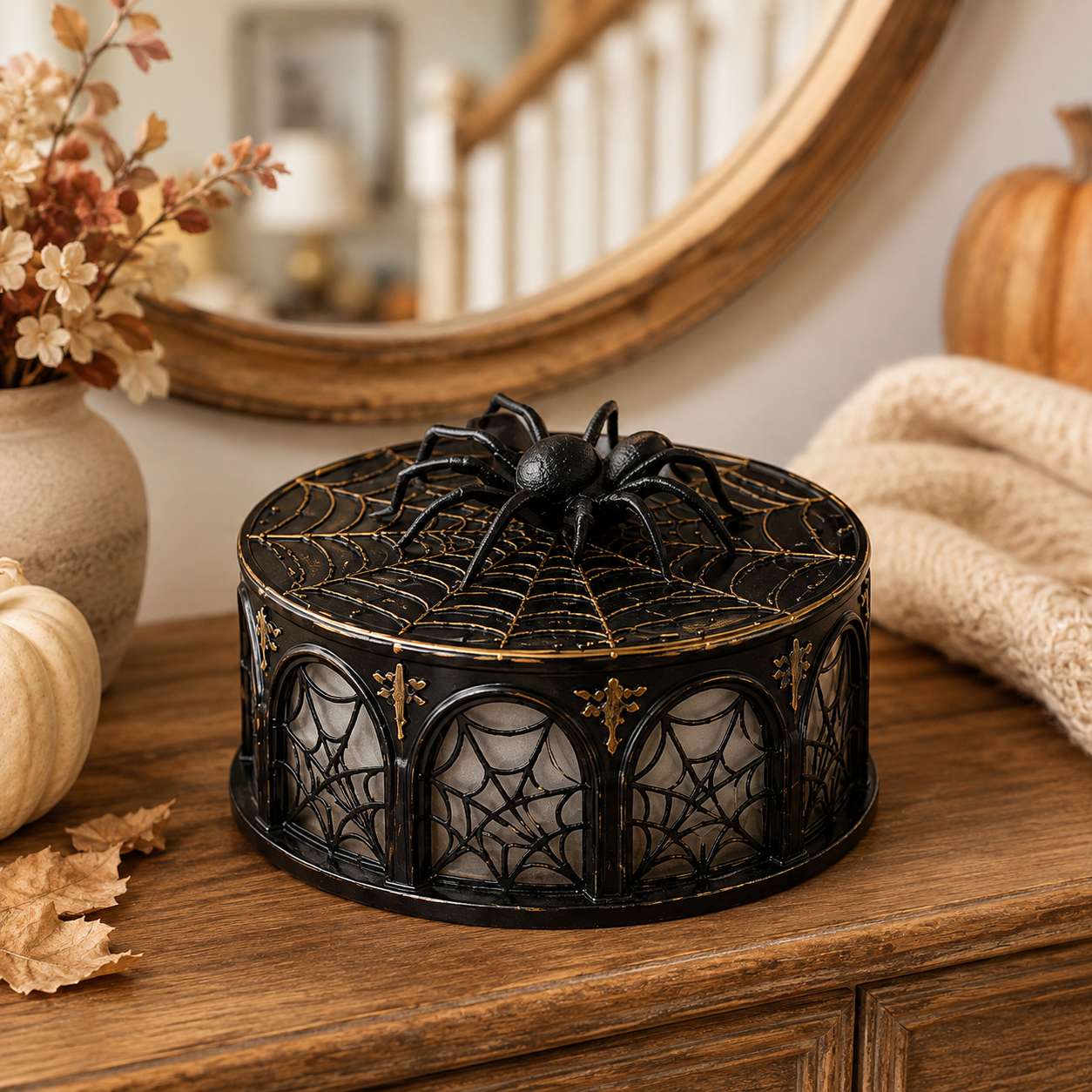 Lighted Spider Web Halloween Decor