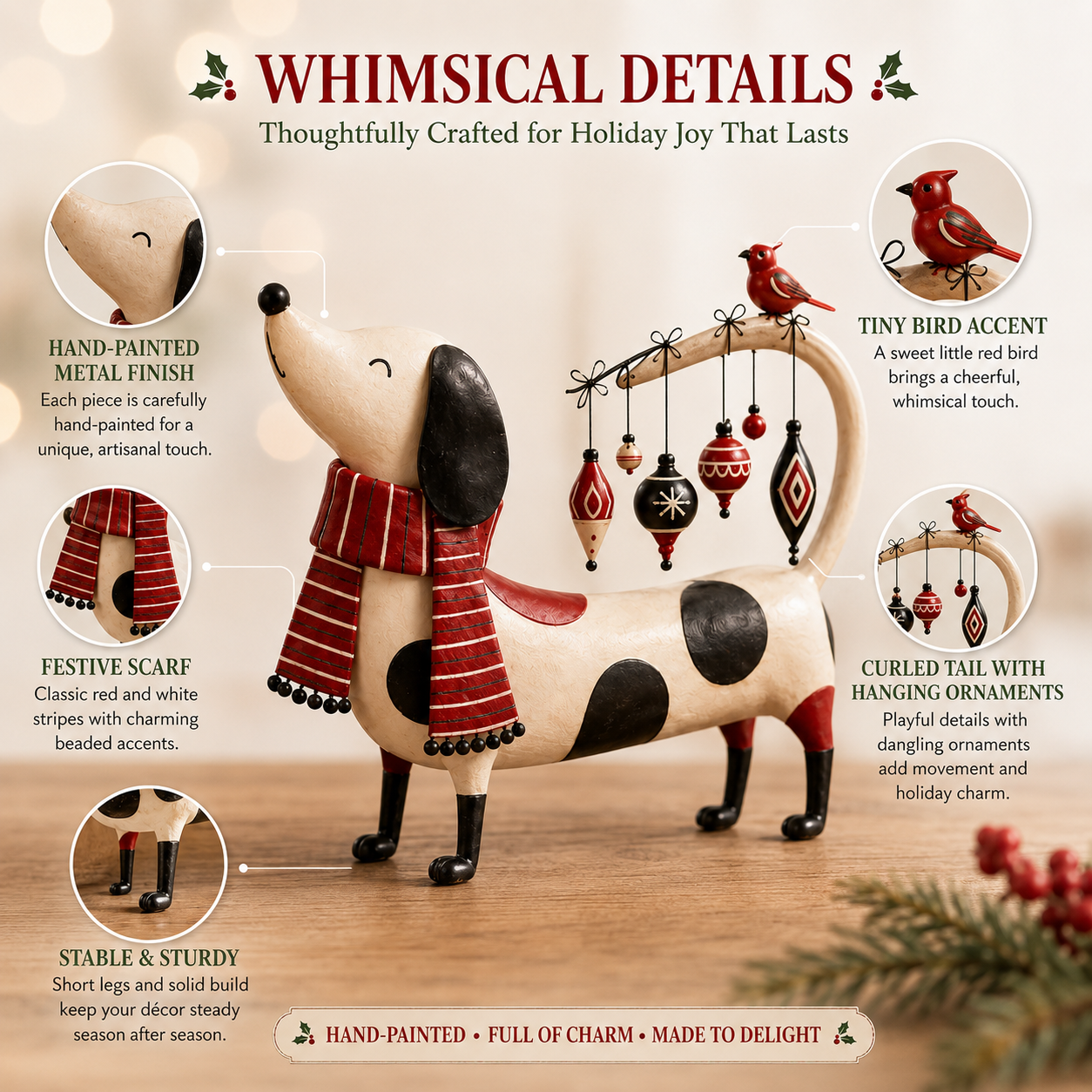 Christmas Dachshund Tabletop Deco
