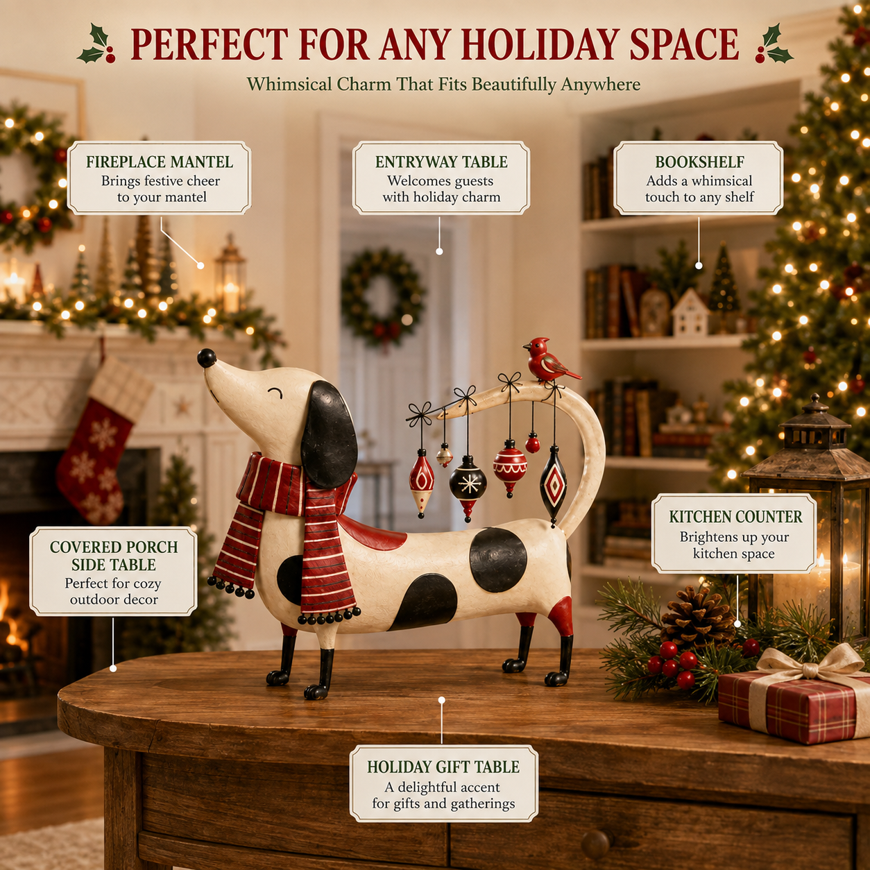 Christmas Dachshund Tabletop Deco