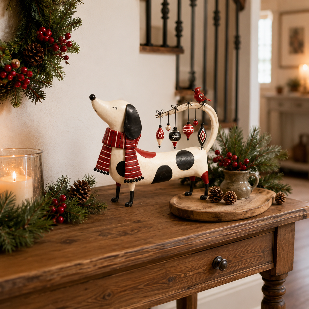 Christmas Dachshund Tabletop Deco
