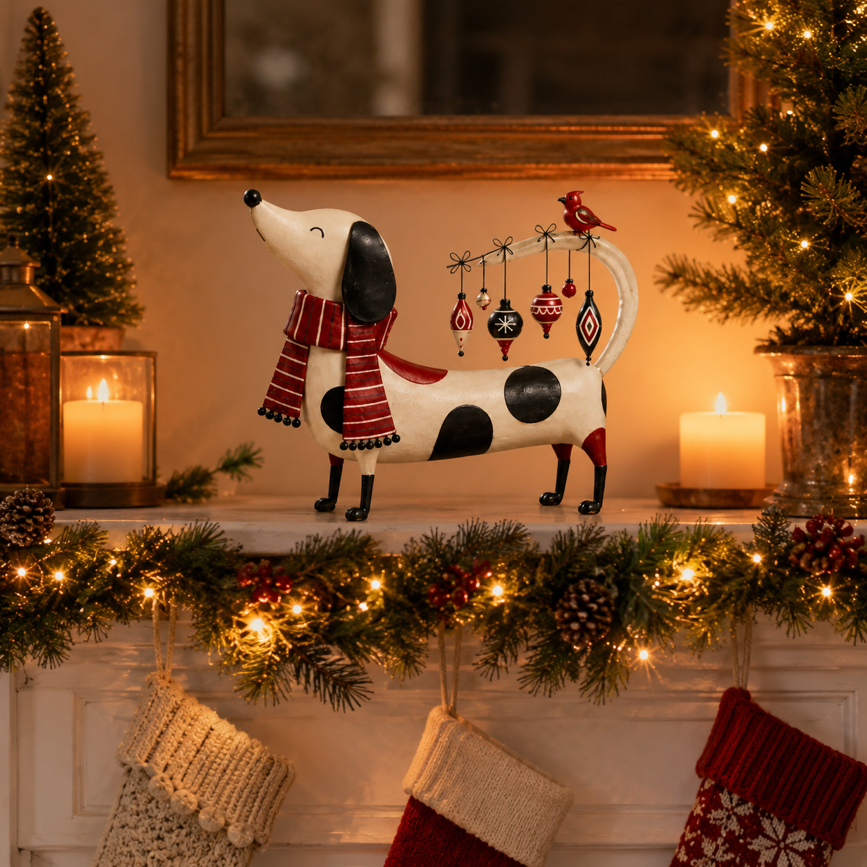 Christmas Dachshund Tabletop Deco