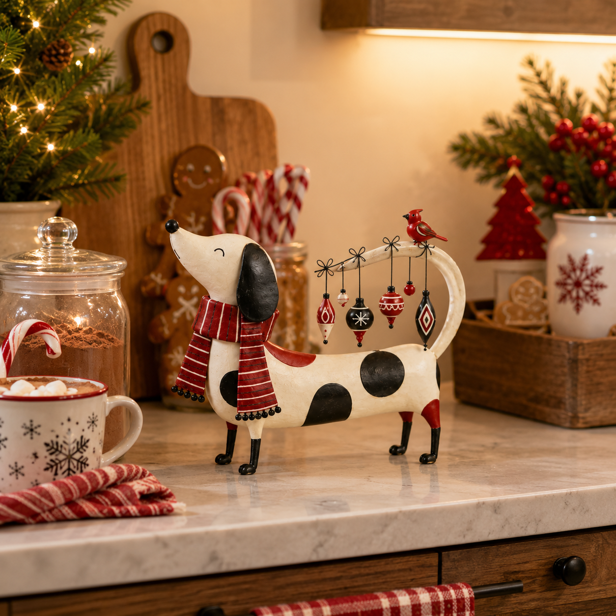 Christmas Dachshund Tabletop Deco