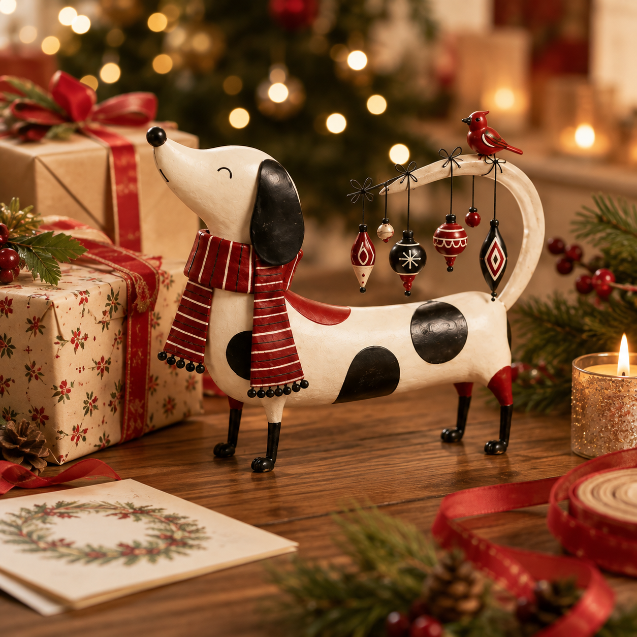 Christmas Dachshund Tabletop Deco