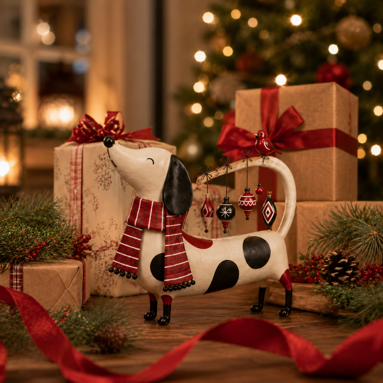 Christmas Dachshund Tabletop Deco