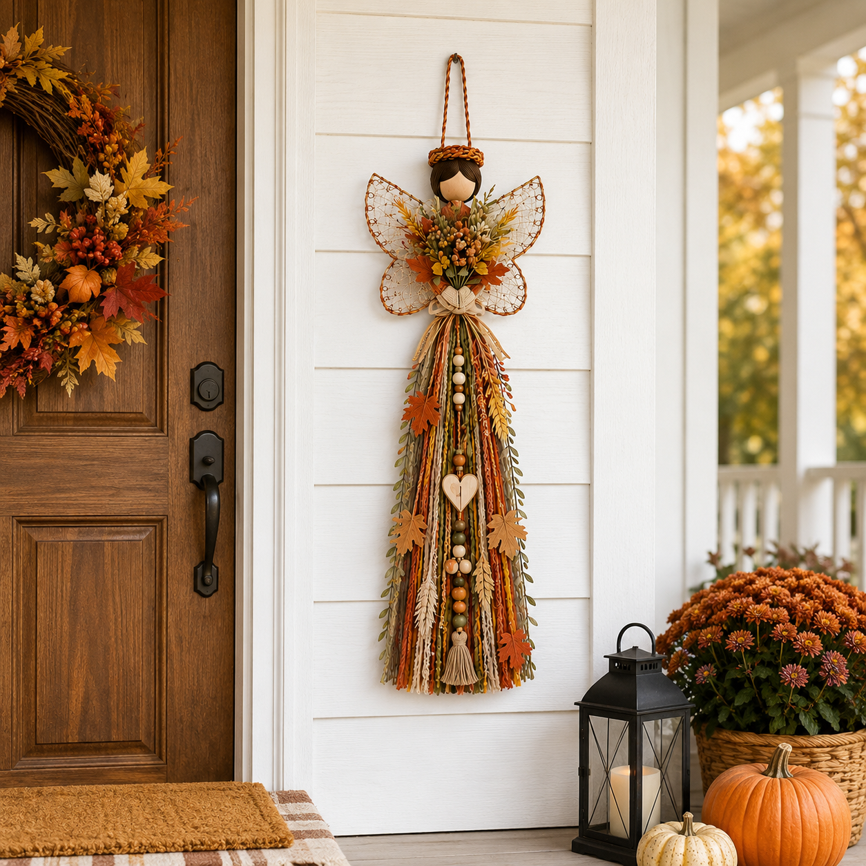 Lighted Fall Angel Wall Hanging Decor with Remote