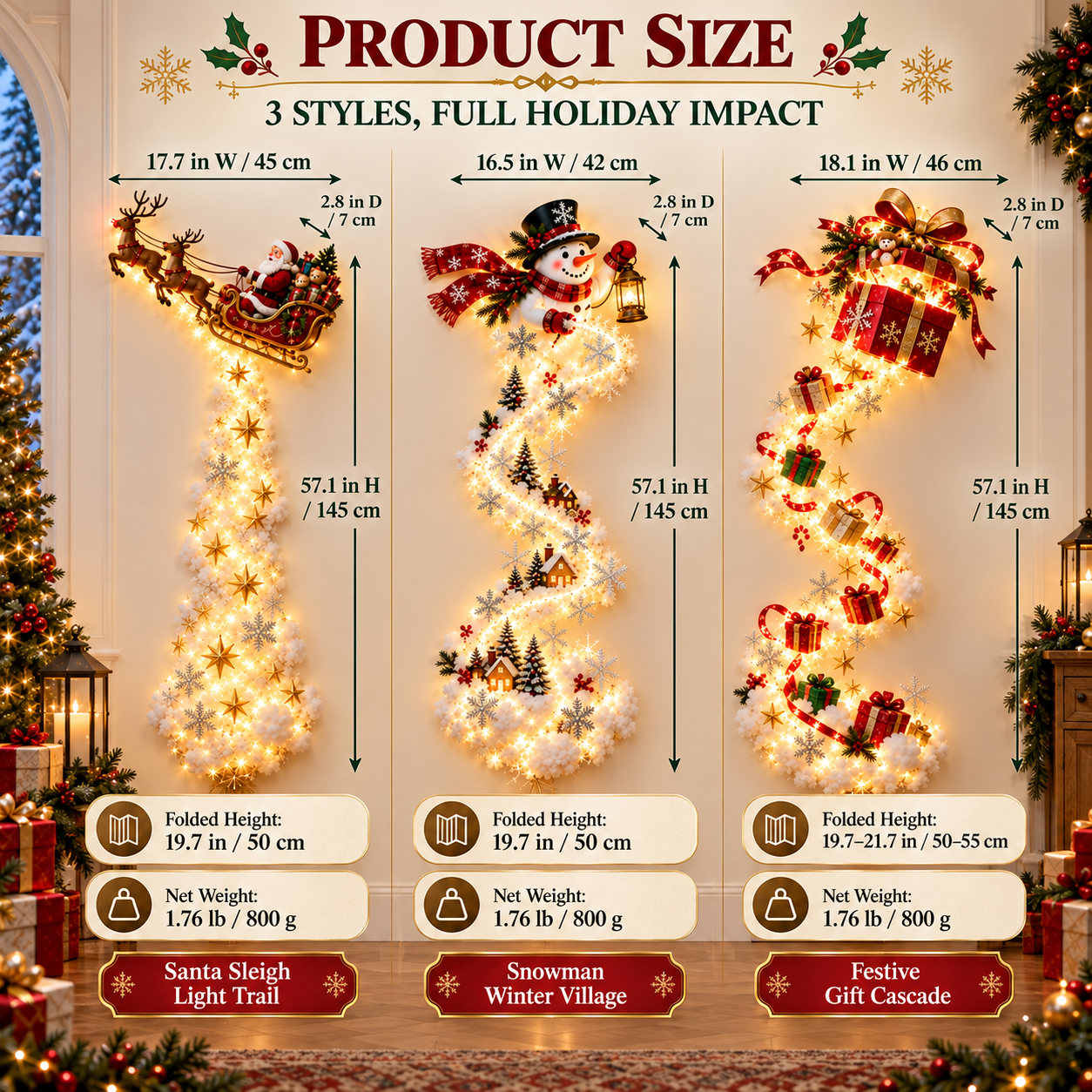Lighted Christmas Wall Hanging Decor