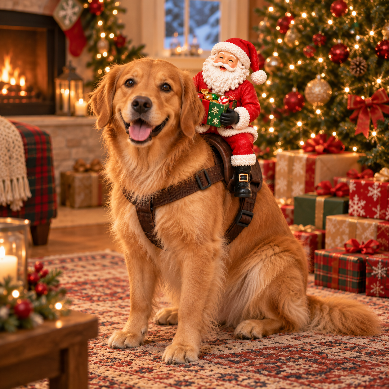 Santa Claus Candy Holder Pet Saddle Decoration
