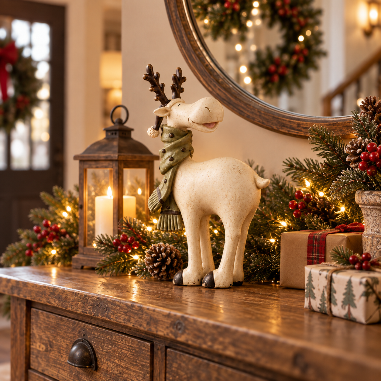 Vintage Christmas Reindeer Figurine