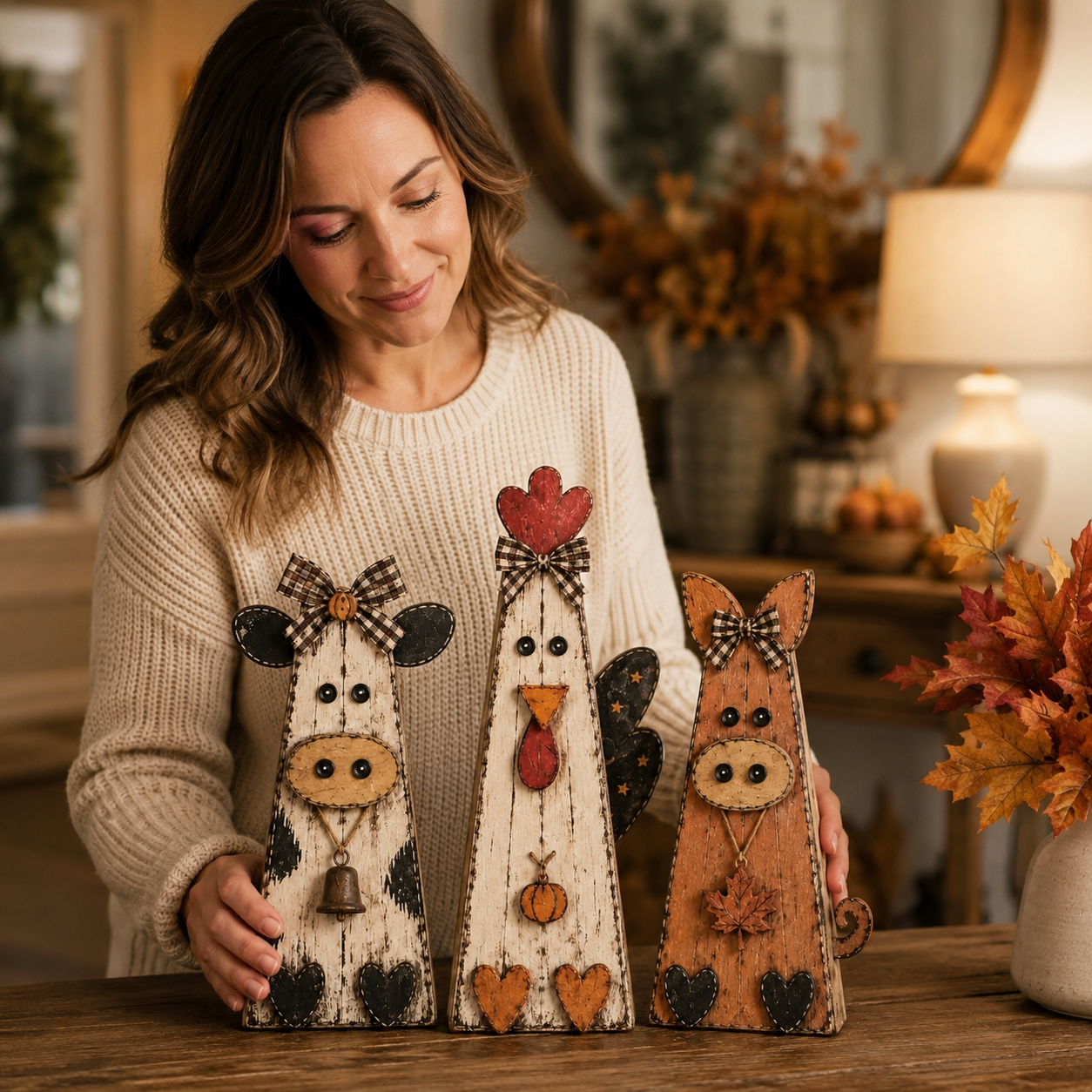 Rustic Fall Farmhouse Animal Figurine Set