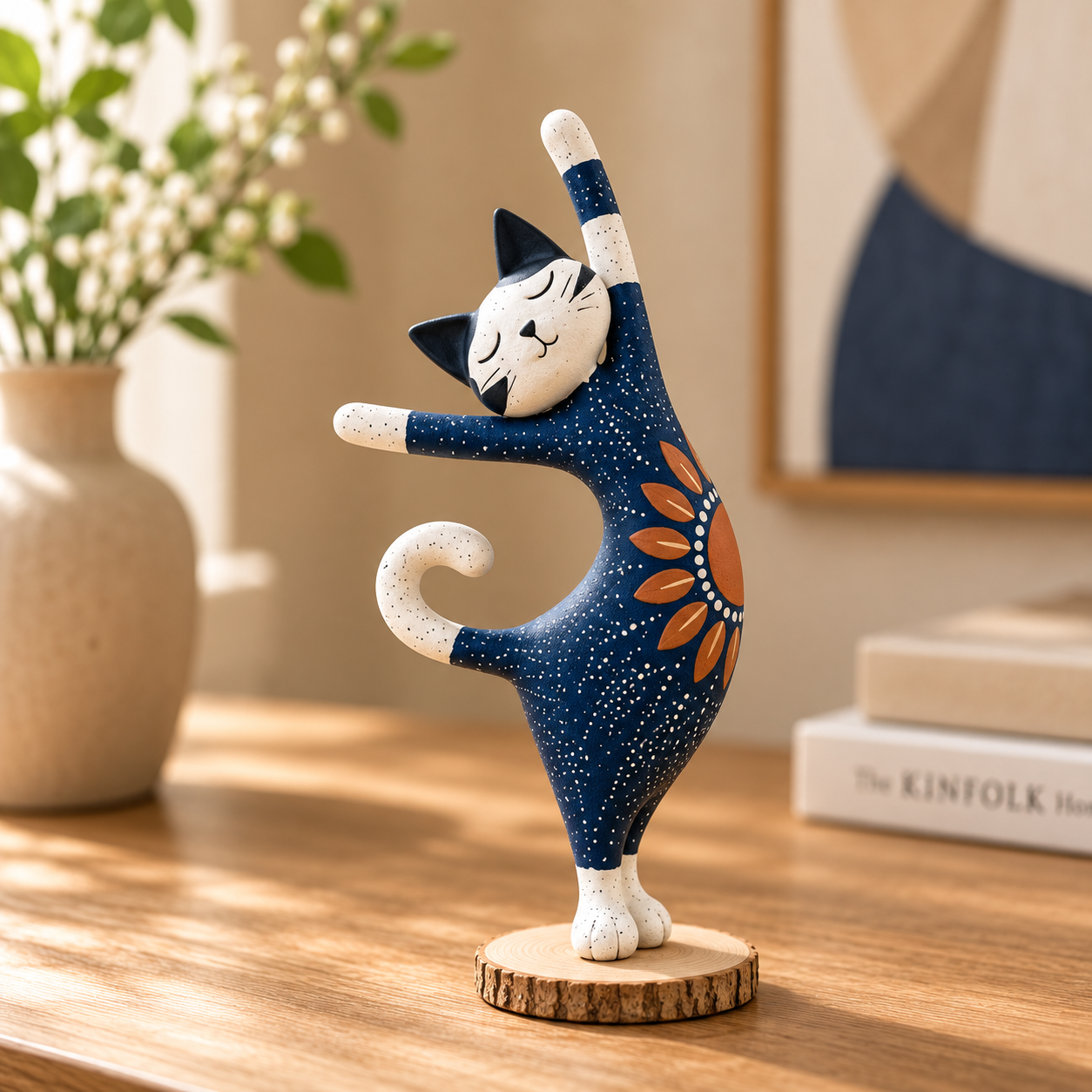 Whimsical Dancing Cat Figurine