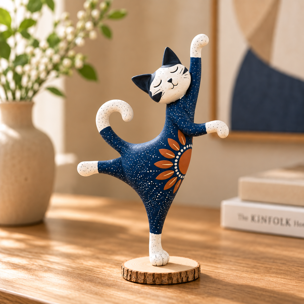 Whimsical Dancing Cat Figurine