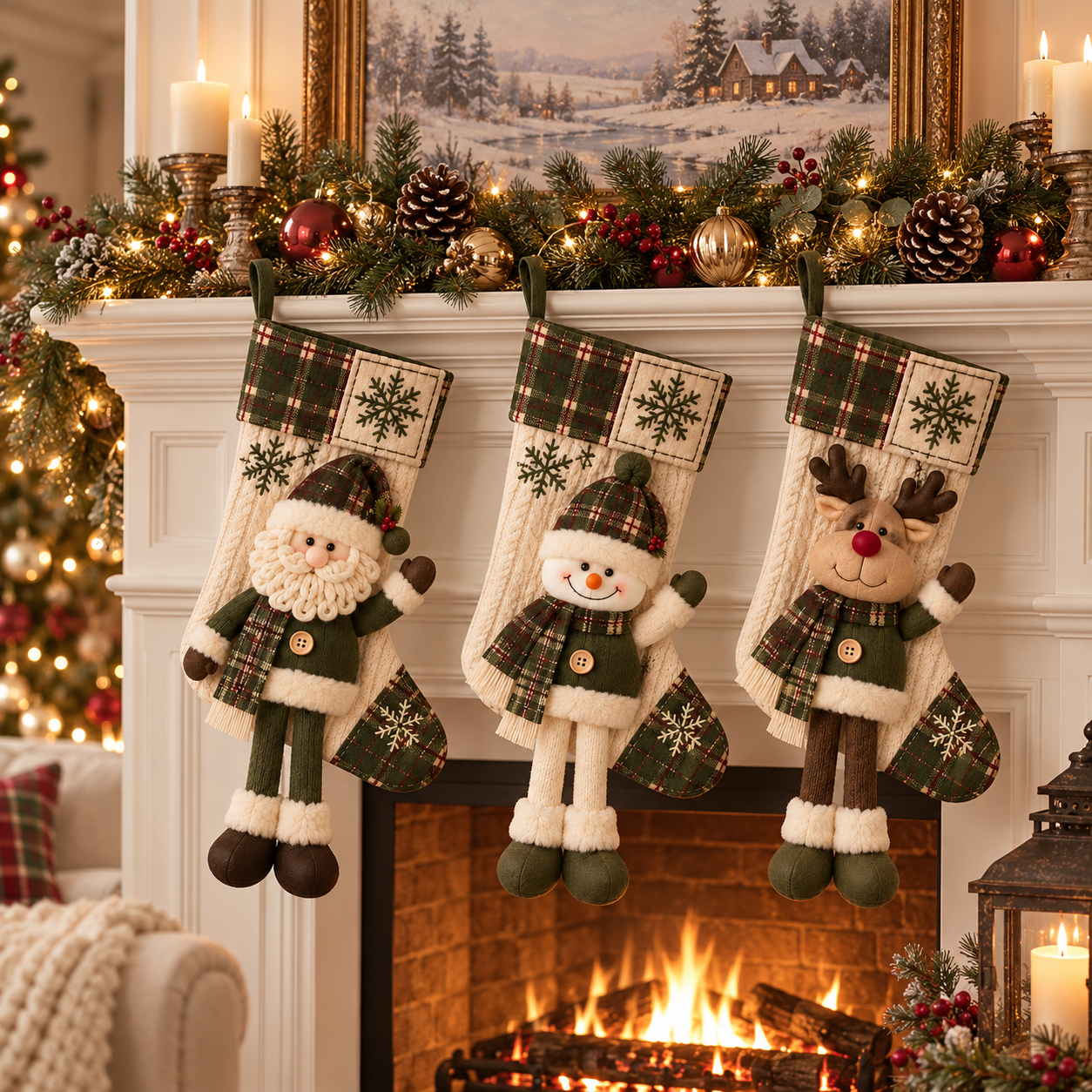 Vintage Christmas Character Stocking  