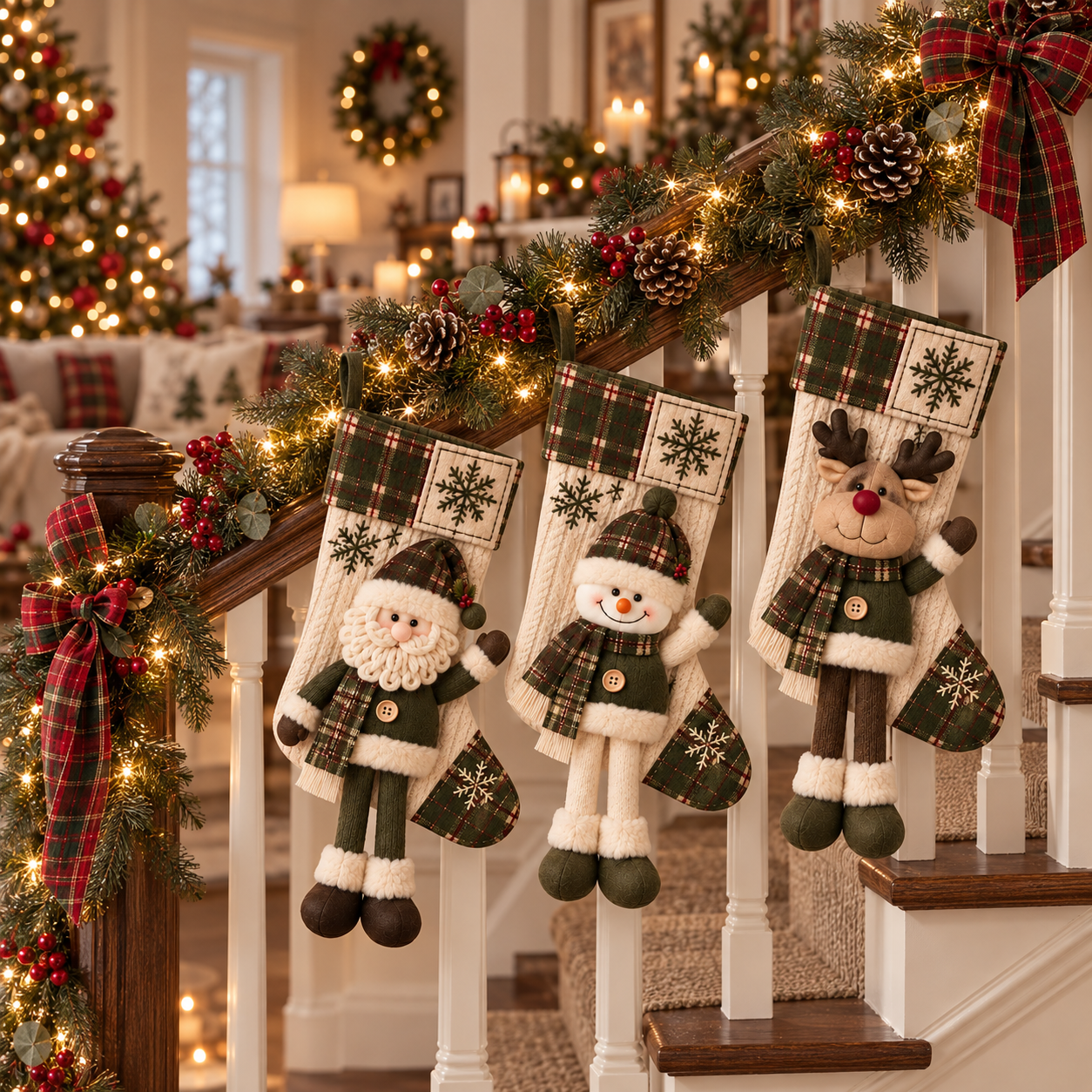 Vintage Christmas Character Stocking  