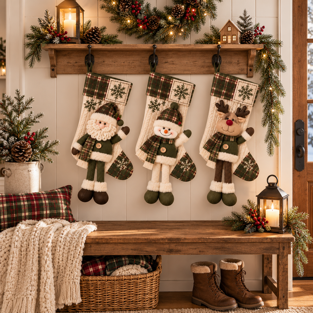 Vintage Christmas Character Stocking  