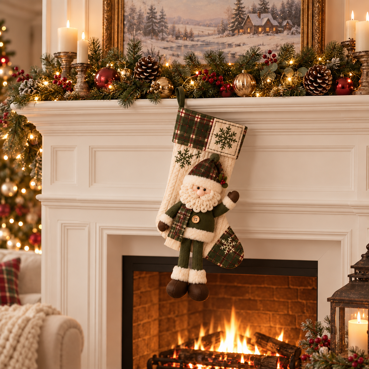 Vintage Christmas Character Stocking  