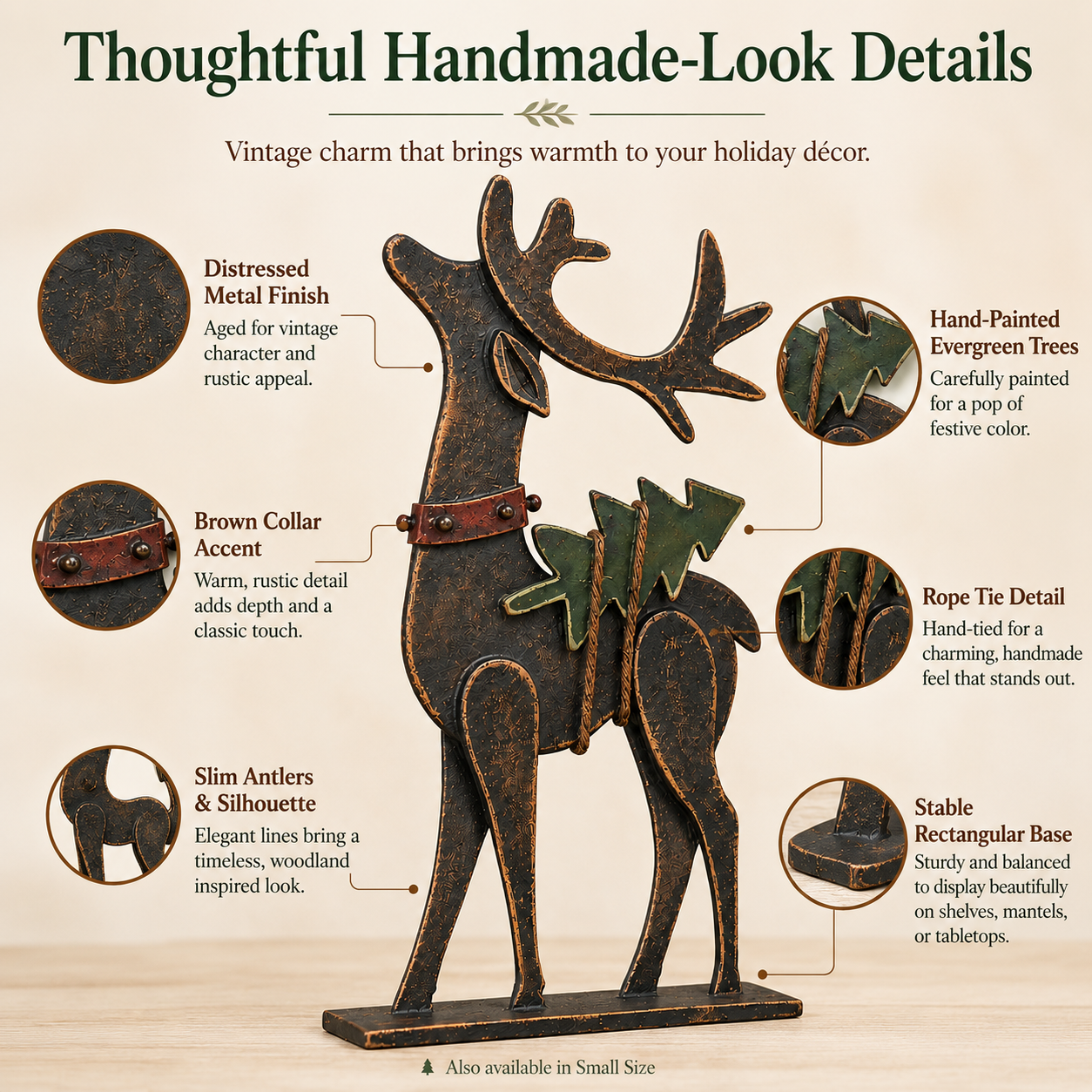 Rustic Christmas Metal Reindeer Decor