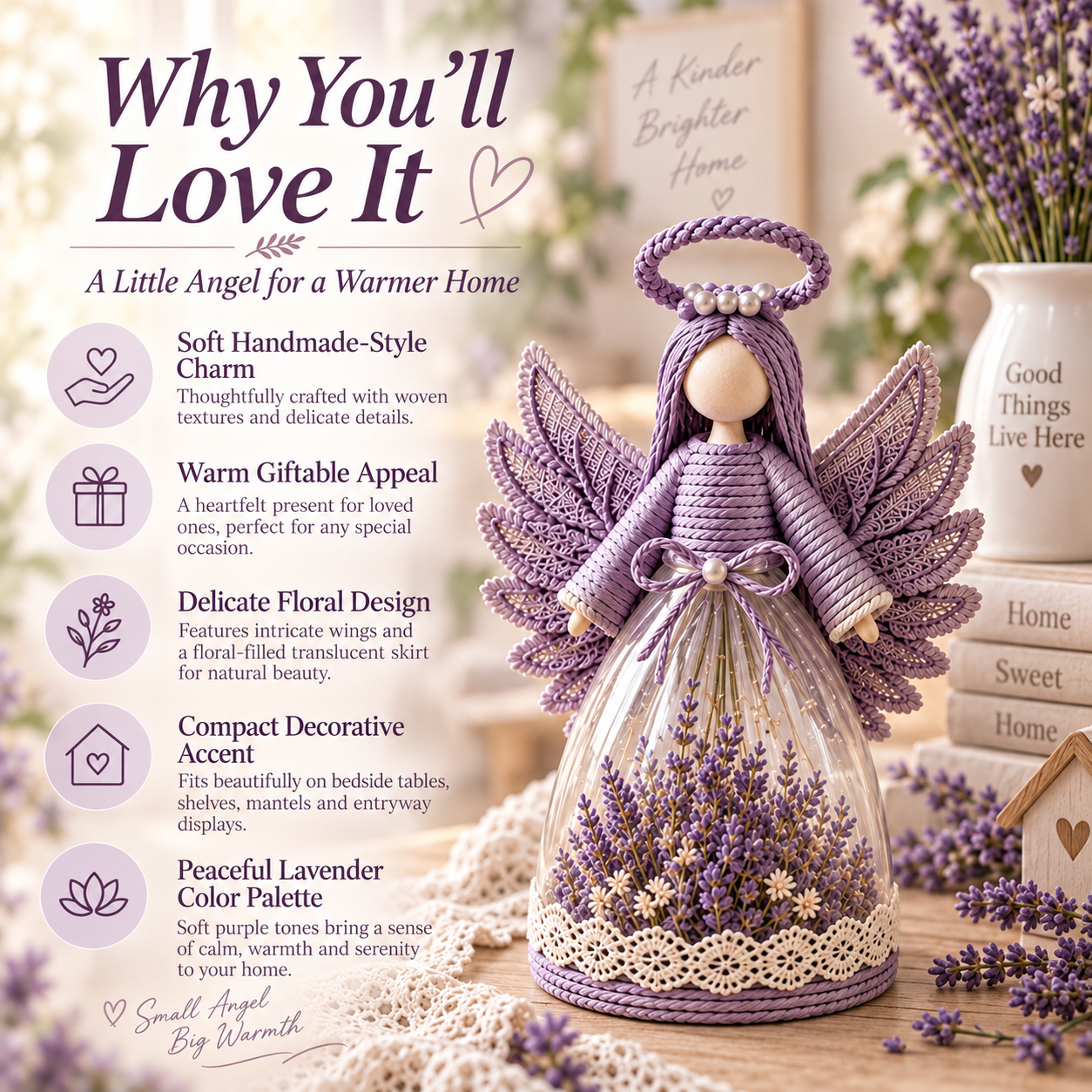 Lighted Floral Angel Figurine