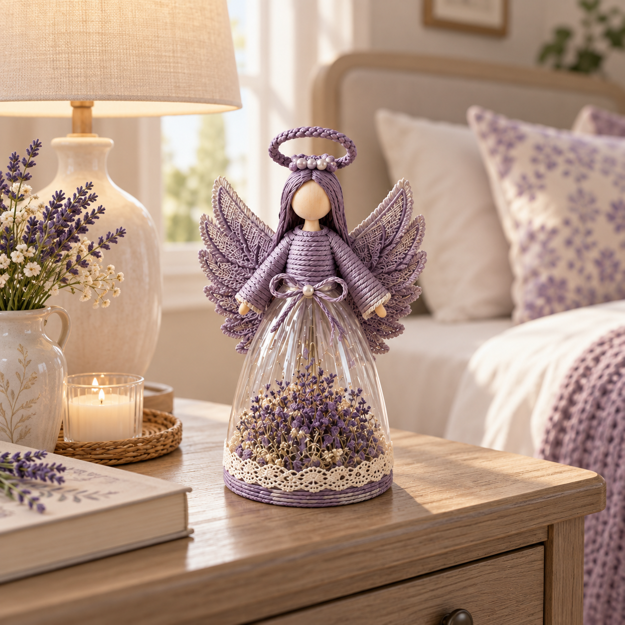 Lighted Floral Angel Figurine