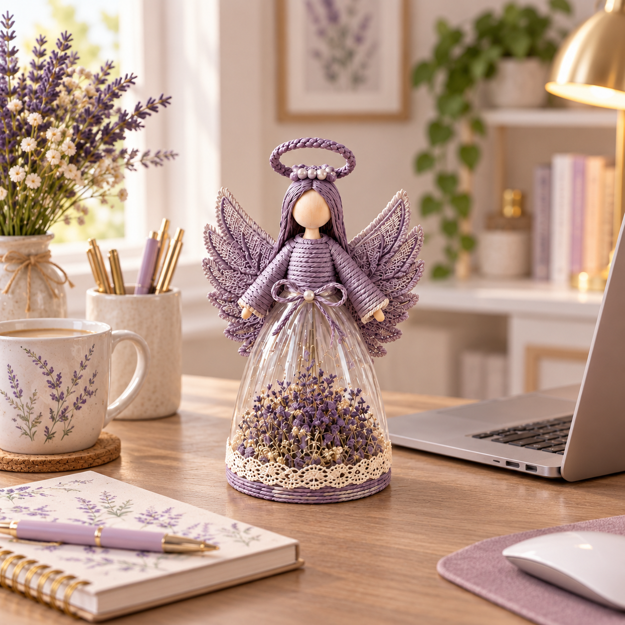 Lighted Floral Angel Figurine